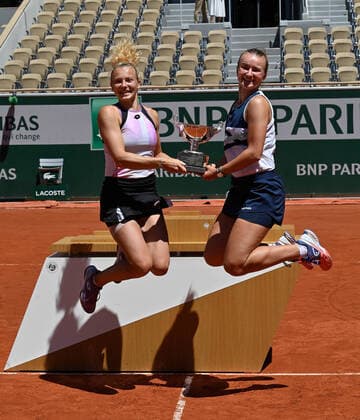 2021 Roland Garros Womens Double Final 13 06 2021 Barbora Krejcikova ,CZE and Katerina Siniakova , CZE beat Bethanie Mattek Sands USA and Iga Swiatek Poland