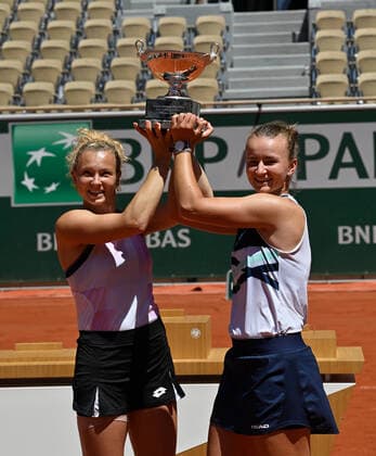 2021 Roland Garros Womens Double Final 13 06 2021 Barbora Krejcikova ,CZE and Katerina Siniakova , CZE beat Bethanie Mattek Sands USA and Iga Swiatek Poland