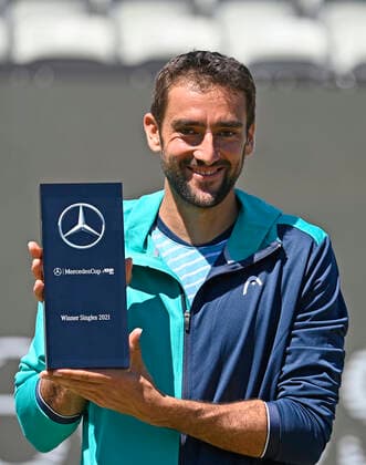 Marin Cilic CRO Award ceremony with trophy 13 06 2021 Final Tennis MercedesCup Stuttgart 2021 Weißenhof ATP 07 13 06 2021 Tennis MercedesCup Stuttgart 2021