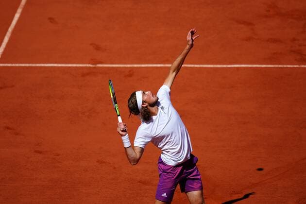 Mandatory Credit: Photo by Javier Garcia BPI Shutterstock (12058233e) Stefanos Tsitsipas during the Men s Singles final French Open Tennis, Day Fifteen, Roland Garros, Paris, France - 13 Jun 2021 French Open Tennis, Day Fifteen, Roland Garros, Paris, France - 13 Jun 2021  Copyright: xJavierxGarcia BPI Shutterstockx 12058233e