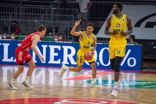 Zan Mark Sisko 31 FC Bayern , Maodo Lo 0 Alba Berlin , Christ Koumadje 21 Alba Berlin , FC Bayern Basketball vs Alba Berlin, BBL Playoffs, Final, 13 06 2021 Muenchen Bayern Germany Copyright: xkolbert-press UlrichxGamelx