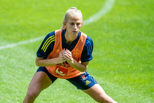 210613 Sofia Jakobsson of Sweden during a practice and press conference with the Swedish womenÂs national football team on June 13, 2021 in Kalmar Photo Suvad Mrkonjic BILDBYRAN COP 170 SM0080 fotboll football soccer fotball träning presskonferens training practice press conference sverige sweden dam bbeng,  Copyright: SUVADxMRKONJIC BB210613SM033