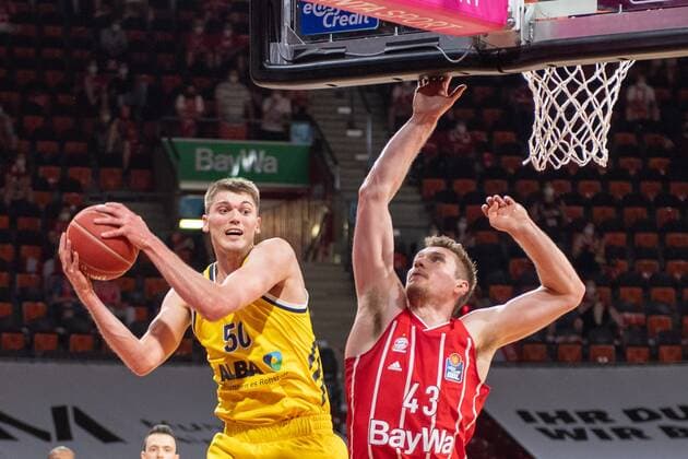 Ben Lammers 50 Alba Berlin , Leon Radosevic 43 FC Bayern , FC Bayern Basketball vs Alba Berlin, BBL Playoffs, Final, 13 06 2021 Muenchen Bayern Germany Copyright: xkolbert-press UlrichxGamelx