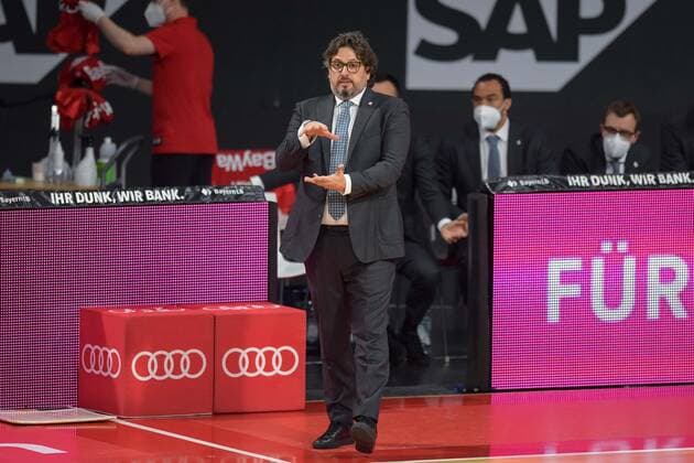 Basketball, BBL, 20210613, FC Bayern München Alba Berlin In the picture Head Coach of FC Bayern München Andrea TRINCHIERI Munich Audi Dome Bayern Germany Copyright: Passion2Press MarkusxFischerx