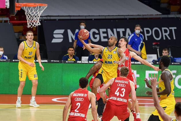 Basketball, BBL, 20210613, FC Bayern München Alba Berlin In the picture Jayson GRANGER Alba Berlin, 33 jump basket Munich Audi Dome Bayern Germany Copyright: Passion2Press MarkusxFischerx