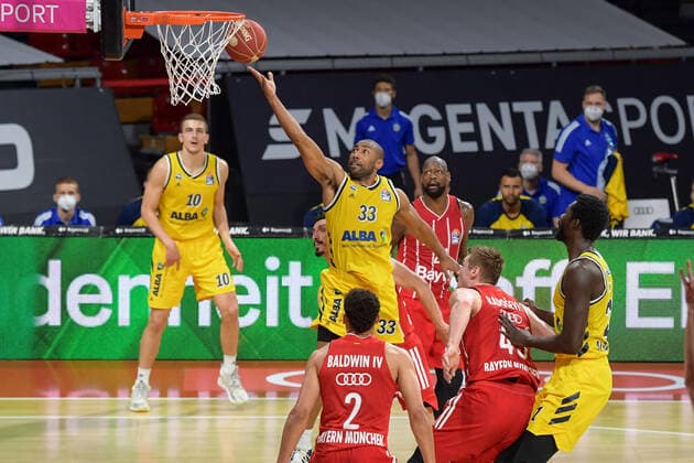 Basketball, BBL, 20210613, FC Bayern München Alba Berlin In the picture Jayson GRANGER Alba Berlin, 33 jump basket Munich Audi Dome Bayern Germany Copyright: Passion2Press MarkusxFischerx
