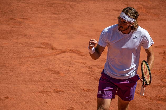 Stefanos TSITSIPAS of Greece reacts during his men s single against Novak DJOKOVIC of Serbia on the Men s Final of the French Open tennis tournament at Roland Garros in Paris, France, 13 June 2021.  Copyright: xAurelienxMorissardx