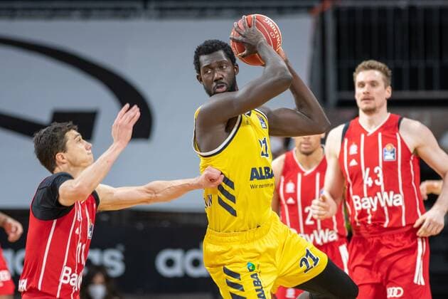 Vladimir Lucic 11 FC Bayern , Christ Koumadje 21 Alba Berlin , FC Bayern Basketball vs Alba Berlin, BBL Playoffs, Final, 13 06 2021 Muenchen Bayern Germany Copyright: xkolbert-press UlrichxGamelx