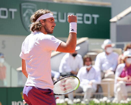 Stefanos Tsitsipas makes fist and cheers, jubilation, joy, emotion, mens singles final, final tennis French Open 2021 Grand Slam Roland Garros Paris France 13 June 2021 Copyright: xJuergenxHasenkopfx