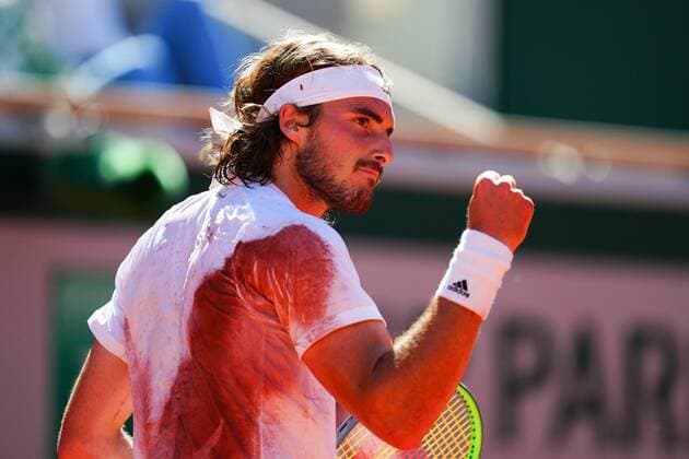 Mandatory Credit: Photo by Javier Garcia BPI Shutterstock (12058233dh) Stefanos Tsitsipas celebrates during the Men s Singles final French Open Tennis, Day Fifteen, Roland Garros, Paris, France - 13 Jun 2021 French Open Tennis, Day Fifteen, Roland Garros, Paris, France - 13 Jun 2021  Copyright: xJavierxGarcia BPI Shutterstockx 12058233dh