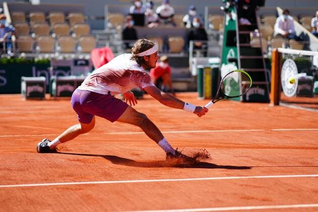 Mandatory Credit: Photo by Javier Garcia BPI Shutterstock (12058233dk) Stefanos Tsitsipas during the Men s Singles final French Open Tennis, Day Fifteen, Roland Garros, Paris, France - 13 Jun 2021 French Open Tennis, Day Fifteen, Roland Garros, Paris, France - 13 Jun 2021  Copyright: xJavierxGarcia BPI Shutterstockx 12058233dk