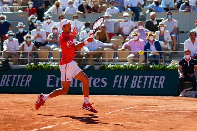 Mandatory Credit: Photo by Javier Garcia BPI Shutterstock (12058233em) Novak Djokovic during the Men s Singles final French Open Tennis, Day Fifteen, Roland Garros, Paris, France - 13 Jun 2021 French Open Tennis, Day Fifteen, Roland Garros, Paris, France - 13 Jun 2021  Copyright: xJavierxGarcia BPI Shutterstockx 12058233em