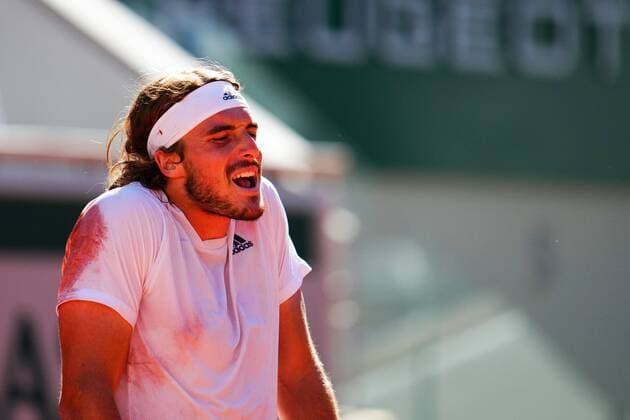 Mandatory Credit: Photo by Javier Garcia BPI Shutterstock (12058233fh) Stefanos Tsitsipas during the Men s Singles final French Open Tennis, Day Fifteen, Roland Garros, Paris, France - 13 Jun 2021 French Open Tennis, Day Fifteen, Roland Garros, Paris, France - 13 Jun 2021  Copyright: xJavierxGarcia BPI Shutterstockx 12058233fh