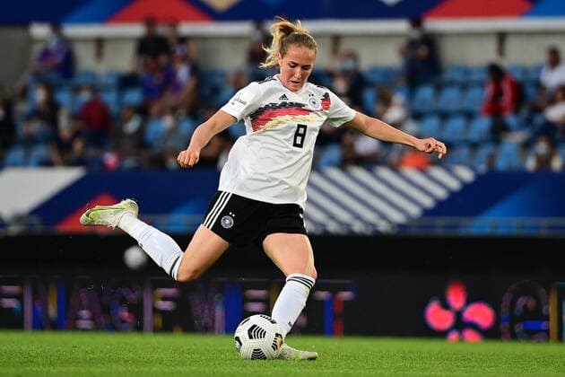 Womens international football match France Germany on 10 06 2021 at Stade de la Meinau in Strasbourg Sydney Lohmann Germany DFB regulations prohibit any use of photographs as image sequences and or quasi video xMNx