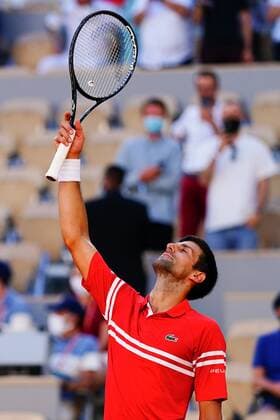 Mandatory Credit: Photo by Javier Garcia BPI Shutterstock (12058233in) Novak Djokovic celebrates winning the Men s Singles final French Open Tennis, Day Fifteen, Roland Garros, Paris, France - 13 Jun 2021 French Open Tennis, Day Fifteen, Roland Garros, Paris, France - 13 Jun 2021  Copyright: xJavierxGarcia BPI Shutterstockx 12058233in