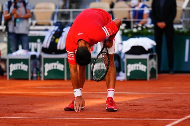 Mandatory Credit: Photo by Javier Garcia BPI Shutterstock (12058233jc) Novak Djokovic celebrates winning the Men s Singles final French Open Tennis, Day Fifteen, Roland Garros, Paris, France - 13 Jun 2021 French Open Tennis, Day Fifteen, Roland Garros, Paris, France - 13 Jun 2021  Copyright: xJavierxGarcia BPI Shutterstockx 12058233jc
