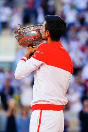 Mandatory Credit: Photo by Javier Garcia BPI Shutterstock (12058233kd) Novak Djokovic celebrates with the Musketeers Trophy after winning the Men s Singles final French Open Tennis, Day Fifteen, Roland Garros, Paris, France - 13 Jun 2021 French Open Tennis, Day Fifteen, Roland Garros, Paris, France - 13 Jun 2021  Copyright: xJavierxGarcia BPI Shutterstockx 12058233kd
