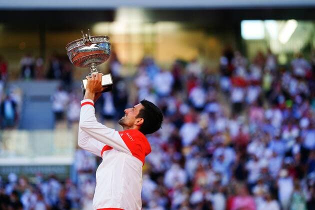 Mandatory Credit: Photo by Javier Garcia BPI Shutterstock (12058233kl) Novak Djokovic celebrates with the Musketeers Trophy after winning the Men s Singles final French Open Tennis, Day Fifteen, Roland Garros, Paris, France - 13 Jun 2021 French Open Tennis, Day Fifteen, Roland Garros, Paris, France - 13 Jun 2021  Copyright: xJavierxGarcia BPI Shutterstockx 12058233kl