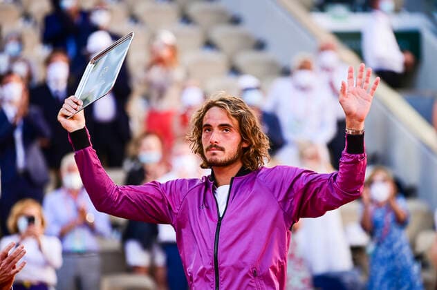 Deception de Stefanos Tsitsipas (Gre) TENNIS : Internationaux de France Roland Garros 2021 - Finale Hommes - Paris - 13 06 2021 JBAutissier Panoramic 