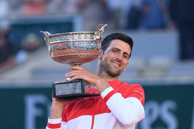Tennis : Roland Garros 2021 - France - Finale simple Messieurs - Djokovic - Serbie - gagne le tournois Tennis : Roland Garros 2021 - France - 13 06 2021 chryslenecaillaud Panoramic 