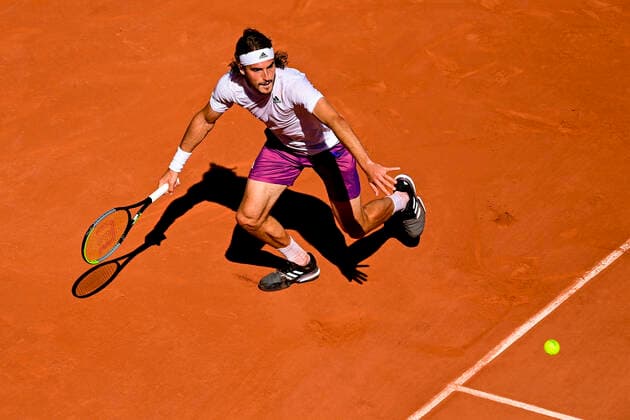 Stefanos Tsitsipas (Gre) TENNIS : Internationaux de France Roland Garros 2021 - Finale Hommes - Paris - 13 06 2021 JBAutissier Panoramic 