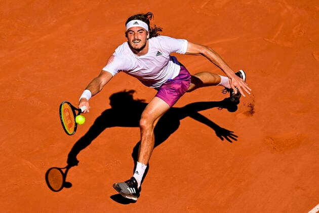 Stefanos Tsitsipas (Gre) TENNIS : Internationaux de France Roland Garros 2021 - Finale Hommes - Paris - 13 06 2021 JBAutissier Panoramic 