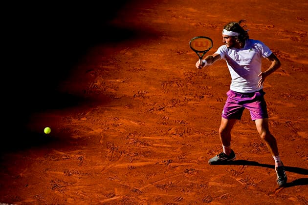 Stefanos Tsitsipas (Gre) TENNIS : Internationaux de France Roland Garros 2021 - Finale Hommes - Paris - 13 06 2021 JBAutissier Panoramic 