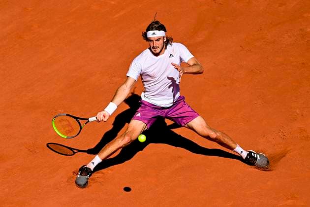 Stefanos Tsitsipas (Gre) TENNIS : Internationaux de France Roland Garros 2021 - Finale Hommes - Paris - 13 06 2021 JBAutissier Panoramic 