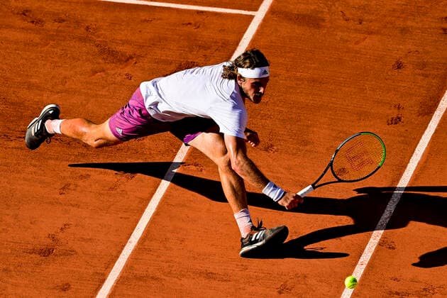 Stefanos Tsitsipas (Gre) TENNIS : Internationaux de France Roland Garros 2021 - Finale Hommes - Paris - 13 06 2021 JBAutissier Panoramic 