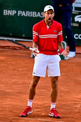 Joie de Novak Djokovic (srb) rage TENNIS : Internationaux de France Roland Garros 2021 - Finale Hommes - Paris - 13 06 2021 JBAutissier Panoramic 