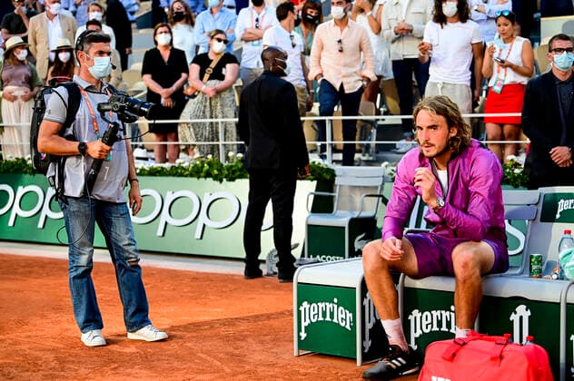 deception de Stefanos Tsitsipas (Gre) TENNIS : Internationaux de France Roland Garros 2021 - Finale Hommes - Paris - 13 06 2021 JBAutissier Panoramic 