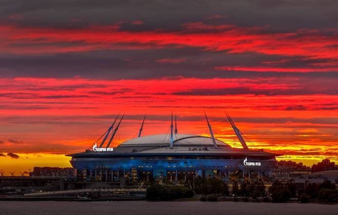 Sport Bilder des Tages UEFA European Football Championship Euro 2020 Russia. St. Petersburg. Gazprom arena . 