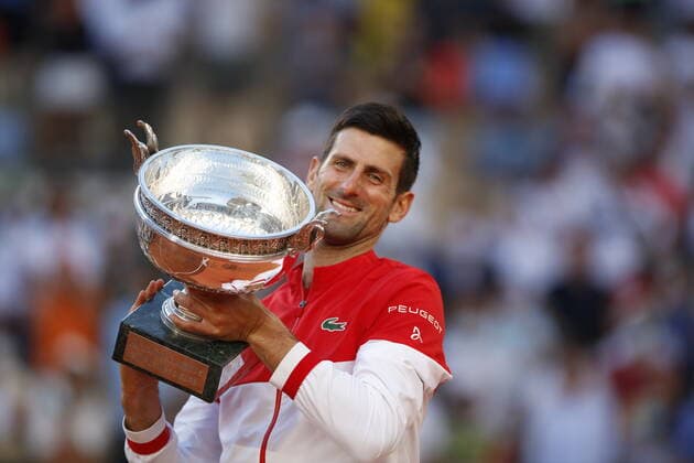 Final Men - French Open Winner Novak Djokovic of Serbia poses with trophy after defeating Stefanos Tsitsipas (not seen) of Greece during their Men s final match at the French Open tennis tournament at Roland Garros in Paris, France on June 13, 2021. Paris France taamallah-notitle210613_nplgA  Copyright: xMehdixTaamallahx