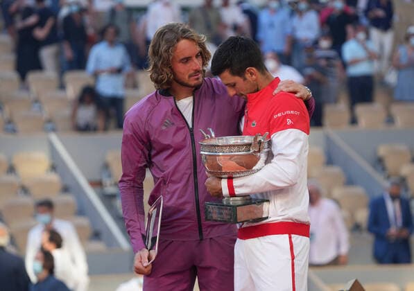 2021 Roland Garros Mens Singles Final Novak Djokovic , Serbia and Stefanos Tsitsipas , Greece