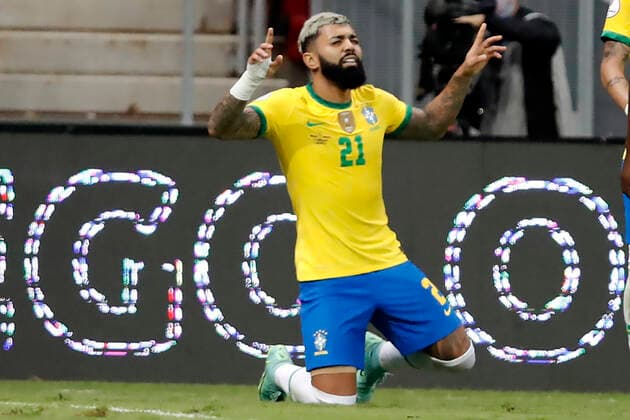 Brazil x Venezuela BRASÍLIA, DF - 13.06.2021: BRAZIL X VENEZUELA - Match between , Brazil x Venezuela valid for the first round Copa America Brazil 2021 , held at the Estádio Nacional De Brasília Mané Garrincha, on Sunday (13). In the photo, Player Gabi Goal celebrating goal Brazil (Photo: Francisco Stuckert Fotoarena) x2078872x  FranciscoxStuckert