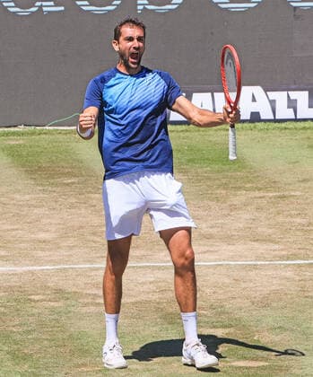 (210614) -- STUTTGART, June 14, 2021 -- Marin Cilic of Croatia celebrates his victory after the men s singles final match of Mercedes Cup against Felix Auger-Aliassime of Canada in Stuttgart, Germany, June 13, 2021. Marin Cilic won 2-0 and claimed the title. (Photo by Xinhua) (SP)GERMANY-STUTTGART-TENNIS-MERCEDES CUP-MEN S SINGLES-FINAL PhilippexRuiz 