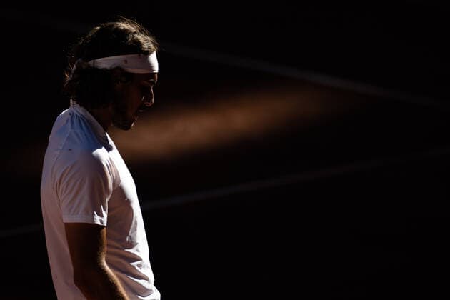 Stefanos TSITSIPAS of Greece reacts during his men s single against Novak DJOKOVIC of Serbia on the Men s Final of the French Open tennis tournament at Roland Garros in Paris, France, 13 June 2021.  Copyright: xAurelienxMorissardx