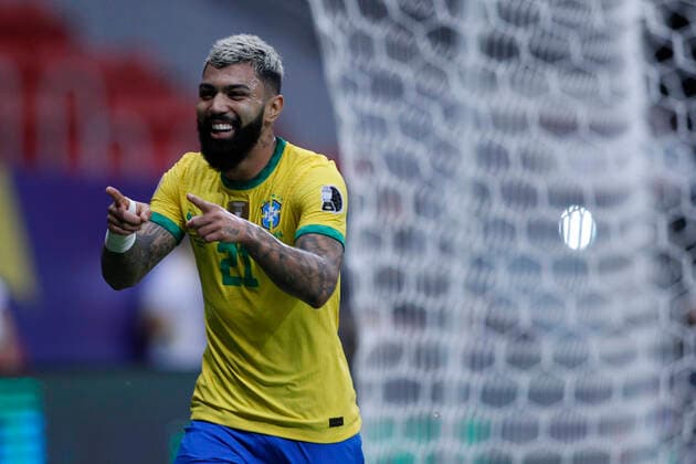 Copa América 2021 - Brasil vs Venezuela Gabriel Barbosa do Brasil comemora o seu gol durante a partida entre Brasil e Venezuela, pela 1ª rodada do Grupo B da Copa América 2021 no Estádio Mané Garrincha neste domingo 13. Dia Esportivo PRESSINPHOTO Copyright: xAdalbertoxMarquesx DE_2863_13062021_AM3_0028
