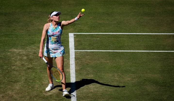 Mandatory Credit: Photo by Rob Prange Shutterstock (12072930j) Ekaterina Alexandrova of Russia in action during the first round of the 2021 bett1open WTA, Tennis Damen 500 tennis tournament bett1open Tournament, Tennis, Berlin, Germany - 14 Jun 2021 bett1open Tournament, Tennis, Berlin, Germany - 14 Jun 2021  Copyright: xRobxPrange Shutterstockx 12072930j