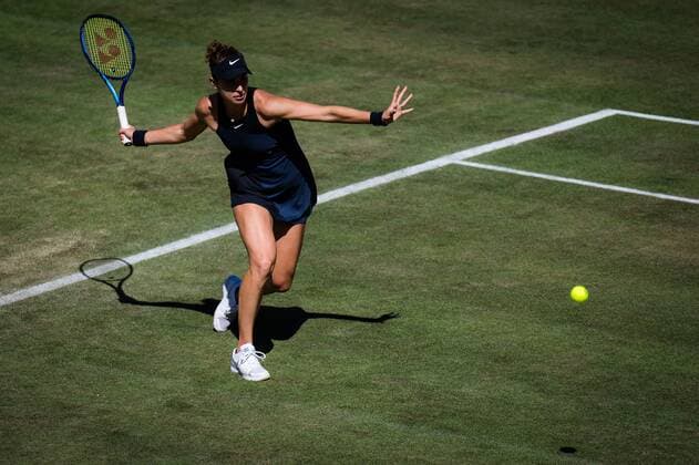 Mandatory Credit: Photo by Rob Prange Shutterstock (12072930ai) Belinda Bencic of Switzerland in actin during the first round at the 2021 bett1open WTA, Tennis Damen 500 tennis tournament bett1open Tournament, Tennis, Berlin, Germany - 14 Jun 2021 bett1open Tournament, Tennis, Berlin, Germany - 14 Jun 2021  Copyright: xRobxPrange Shutterstockx 12072930ai