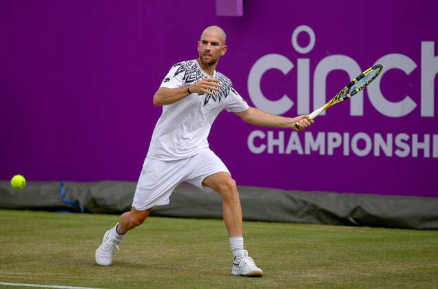 Mandatory Credit: Photo by Ella Ling BPI Shutterstock (12071591ce) Adrian Mannarino of France in action Cinch Championships, Day One, Tennis, Queens Club, London, UK - 14 June 2021 EDITORIAL USE ONLY No use with unauthorised audio, video, data, fixture lists, club league logos or live services. Online in-match use limited to 120 images, no video emulation. No use in betting, games or single club league player publications. Cinch Championships, Day One, Tennis, Queens Club, London, UK - 14 June 2021 EDITORIAL USE ONLY No use with unauthorised audio, video, data, fixture lists, club league logos or live services. Online in-match use limited to 120 images, no video emulation. No use in betting, games or single club league player publications. Copyright: xEllaxLing BPI Shutterstockx 12071591ce