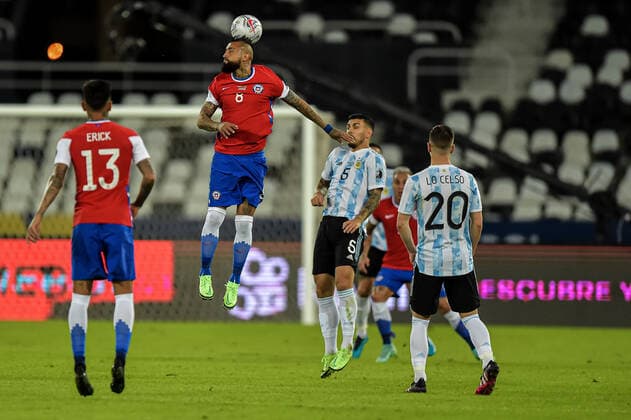 Argentina v Chile: Group A - Copa America Brazil 2021 Vidal player from Chile during a match against Argentina at the Engenhao stadium, for the Copa America 2021, this Monday (14). Rio De Janeiro Brazil ribeiro-notitle210614_npcVB  Copyright: xThiagoxRibeirox