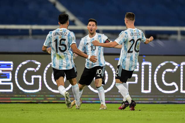 Argentina v Chile: Group A - Copa America Brazil 2021 Messi Argentina player celebrates his goal during a match against Chile at the Engenhao stadium for the Copa America 2021, on June 14, 2021 in Rio de Janeiro, Brazil. Rio De Janeiro Brazil ribeiro-notitle210614_npvZ4  Copyright: xThiagoxRibeirox