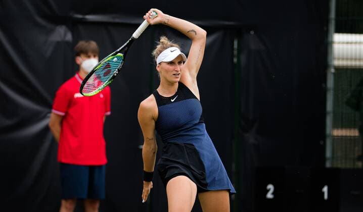 Mandatory Credit: Photo by Rob Prange Shutterstock (12072931d) Marketa Vondrousova of the Czech Republic win action during the first round of the 2021 bett1open WTA, Tennis Damen 500 tennis tournament bett1open Tournament, Tennis, Berlin, Germany - 15 Jun 2021 bett1open Tournament, Tennis, Berlin, Germany - 15 Jun 2021  Copyright: xRobxPrange Shutterstockx 12072931d