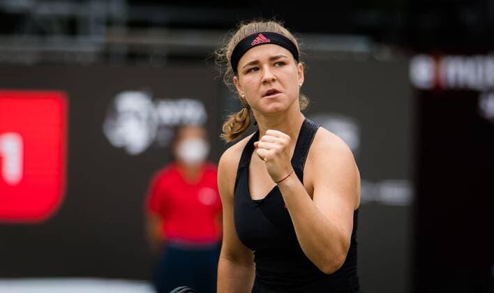 Mandatory Credit: Photo by Rob Prange Shutterstock (12072931ac) Karolina Muchova of the Czech Republic in action during the first round of the 2021 bett1open WTA, Tennis Damen 500 tennis tournament bett1open Tournament, Tennis, Berlin, Germany - 15 Jun 2021 bett1open Tournament, Tennis, Berlin, Germany - 15 Jun 2021  Copyright: xRobxPrange Shutterstockx 12072931ac