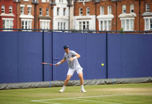 Mandatory Credit: Photo by Ella Ling BPI Shutterstock (12074706c) Andy Murray of GBR preps for practice Cinch Championships, Day Two, Tennis, Queens Club, London, UK - 15 June 2021 EDITORIAL USE ONLY No use with unauthorised audio, video, data, fixture lists, club league logos or live services. Online in-match use limited to 120 images, no video emulation. No use in betting, games or single club league player publications. Cinch Championships, Day Two, Tennis, Queens Club, London, UK - 15 June 2021 EDITORIAL USE ONLY No use with unauthorised audio, video, data, fixture lists, club league logos or live services. Online in-match use limited to 120 images, no video emulation. No use in betting, games or single club league player publications.  Copyright: xEllaxLing BPI Shutterstockx 12074706c