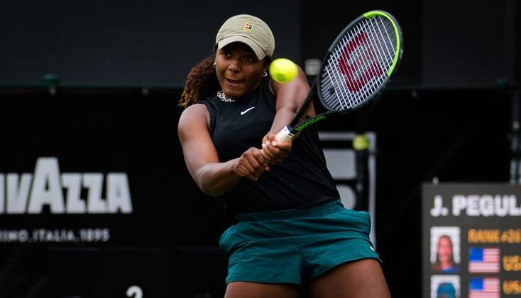 Mandatory Credit: Photo by Rob Prange Shutterstock (12072931ar) Hailey Baptiste of the United States in action during the first round of the 2021 bett1open WTA, Tennis Damen 500 tennis tournament bett1open Tournament, Tennis, Berlin, Germany - 15 Jun 2021 bett1open Tournament, Tennis, Berlin, Germany - 15 Jun 2021  Copyright: xRobxPrange Shutterstockx 12072931ar