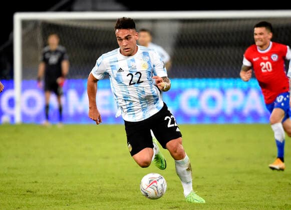 RIO DE JANEIRO, BRAZIL - JUNE 14: Lautaro Martinez of Argentina in action ,during the match between Argentina and Chile as part of Conmebol Copa America Brazil 2021 at Estadio Olimpico Nilton Santos on June 14, 2021 in Rio de Janeiro, Brazil. SPO, SOC, FOC, FOI, ICH 