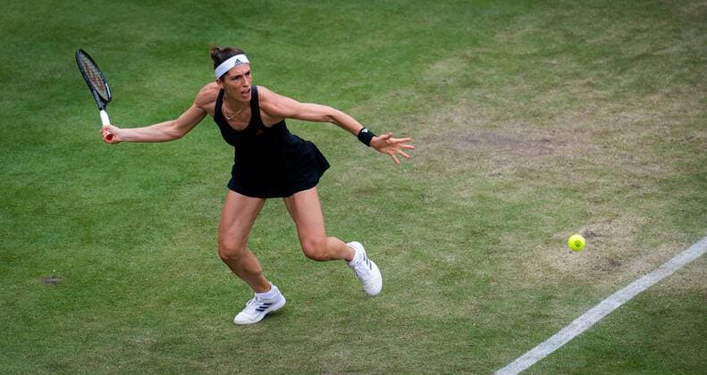 Mandatory Credit: Photo by Rob Prange Shutterstock (12072931br) IAndrea Petkovic of Germany in action during the first round of the 2021 bett1open WTA, Tennis Damen 500 tennis tournament bett1open Tournament, Tennis, Berlin, Germany - 15 Jun 2021 bett1open Tournament, Tennis, Berlin, Germany - 15 Jun 2021  Copyright: xRobxPrange Shutterstockx 12072931br