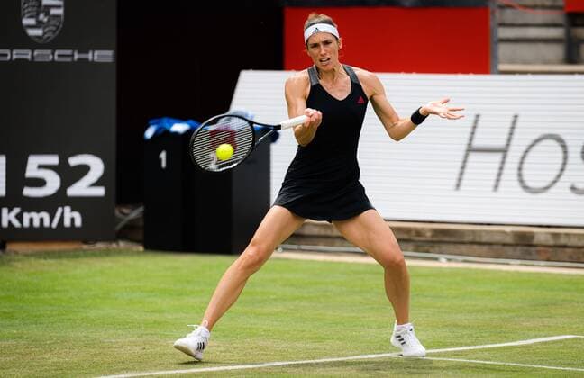 Mandatory Credit: Photo by Rob Prange Shutterstock (12072931bj) IAndrea Petkovic of Germany in action during the first round of the 2021 bett1open WTA, Tennis Damen 500 tennis tournament bett1open Tournament, Tennis, Berlin, Germany - 15 Jun 2021 bett1open Tournament, Tennis, Berlin, Germany - 15 Jun 2021  Copyright: xRobxPrange Shutterstockx 12072931bj
